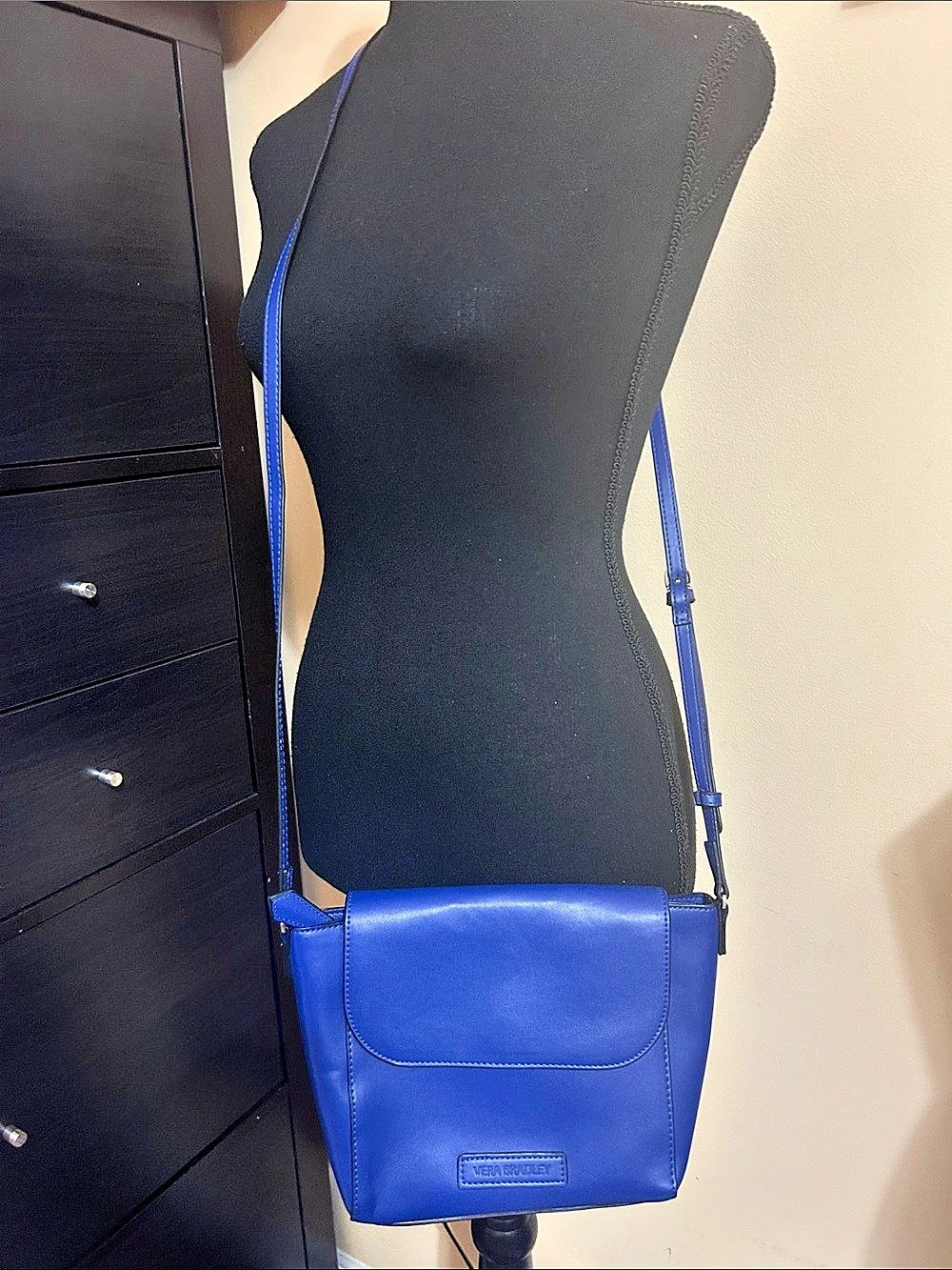Vera Bradley Royal Blue Flap Crossbody Bag EUC